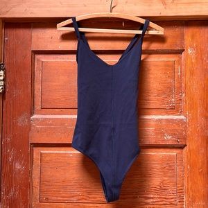 Athleta NWOT CrossBack Thong Navy Swim/Body Suit